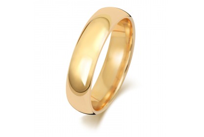 9ct Yellow Gold Court 5mm Heavyweight Band